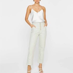 Club Monaco Elegant Cream Button-Front Women's Pants